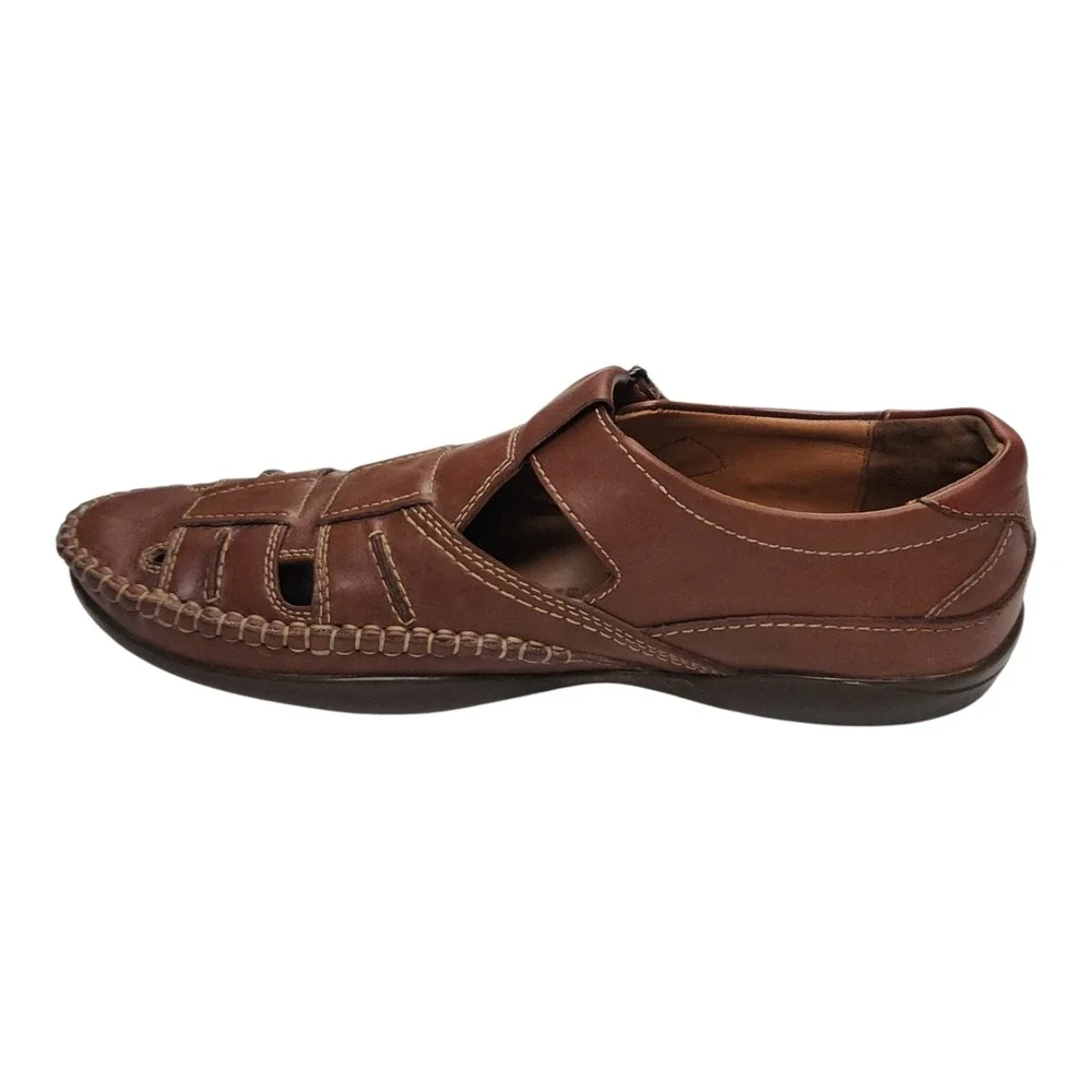 Mephisto Cool Air Ivano Fisherman Style Sandals Loafers Sz 9 Brown Leather Shoes